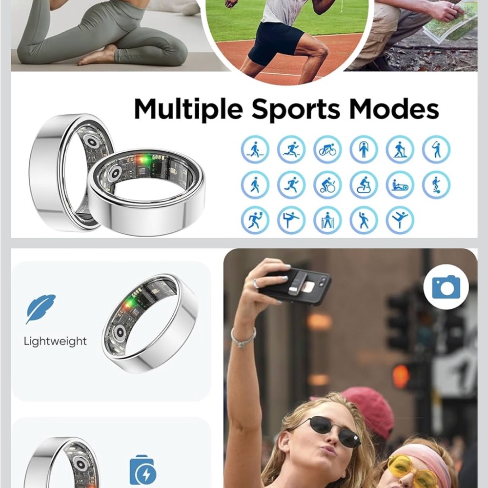 Smart LED Mood Ring — Silver Color with App Control - Picture 4 of 7